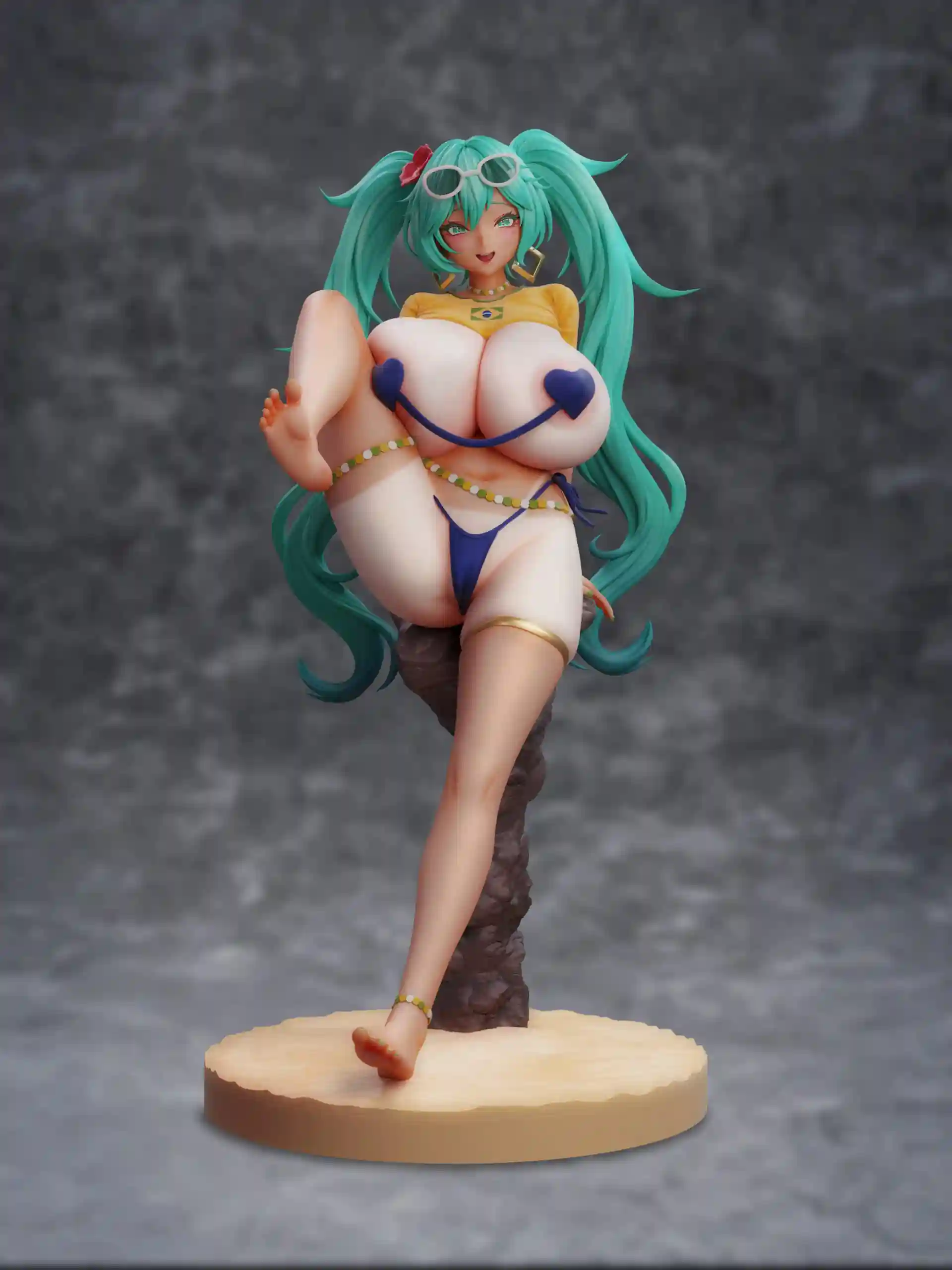 Miku Brasileira tem Figure Hentai com Bandeirinha do Brasil