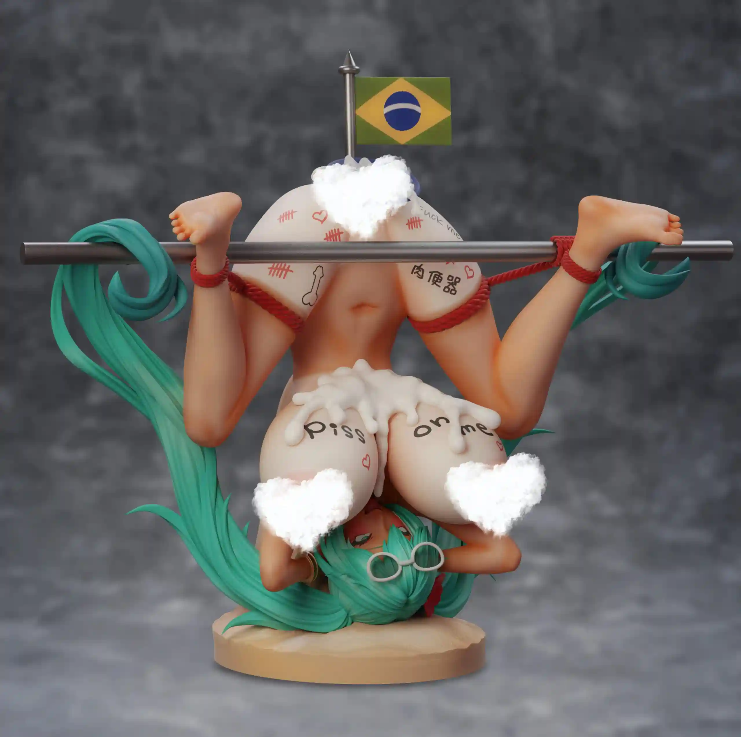 Miku Brasileira tem Figure Hentai com Bandeirinha do Brasil